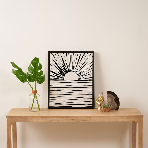 Bless International Minimal Sunrise Sunset Framed On Canvas By Alisa